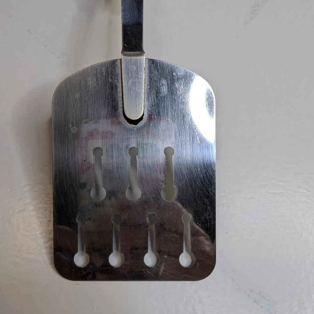 Vintage Ekco Corelle Shadow Iris Nylon Keyhole Slotted Spatula Plastic Handle